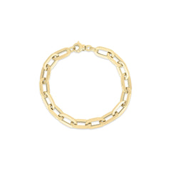 DESIGNER GOLD HEAVY GAUGE PAPERCLIP LINK BRACELET