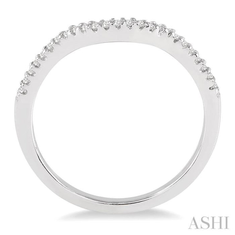 1/10 Ctw Round Cut Diamond Wedding Band in 14K White Gold