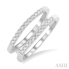 1/3 Ctw Round Cut Diamond Insert Ring in 14K White Gold