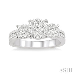 1/2 Ctw Lovebright Round Cut Diamond Ring in 14K White Gold