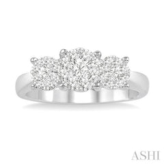 3/4 Ctw Lovebright Round Cut Diamond Ring in 14K White Gold