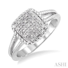 1/20 Ctw Round Cut Diamond Ring in Sterling Silver