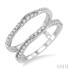 1/2 Ctw Round Cut Diamond Insert Ring in 14K White Gold