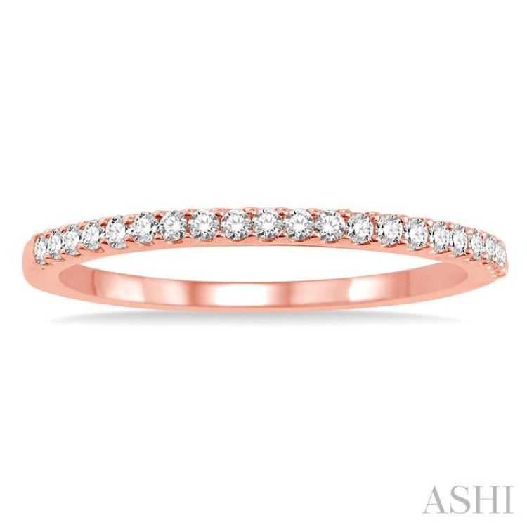 1/5 Ctw Round Cut Diamond Wedding Band in 14K Rose Gold