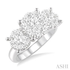 2 Ctw Lovebright Round Cut Diamond Ring in 14K White Gold