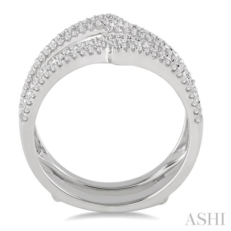 1 Ctw Round Cut Diamond Insert Ring in 14K White Gold