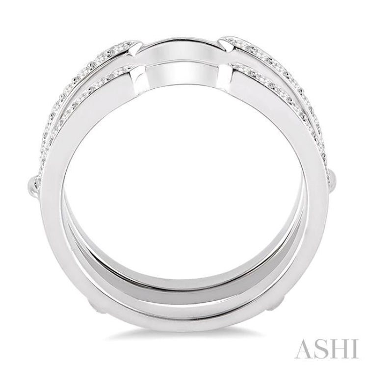 1/4 Ctw Round Cut Diamond Insert Ring in 14K White Gold