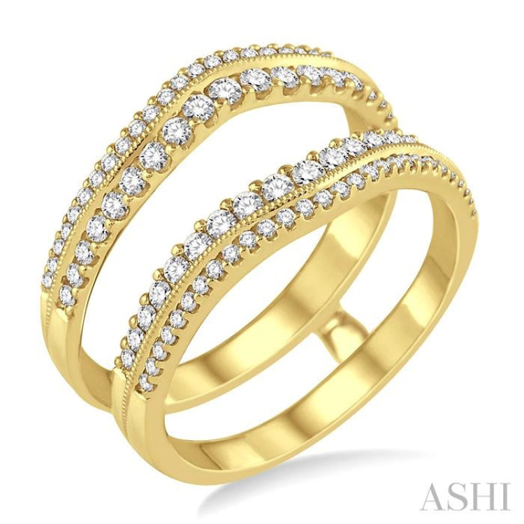 5/8 Ctw Round Cut Diamond Insert Ring in 14K Yellow Gold