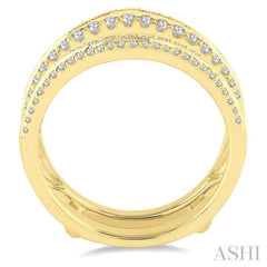 5/8 Ctw Round Cut Diamond Insert Ring in 14K Yellow Gold