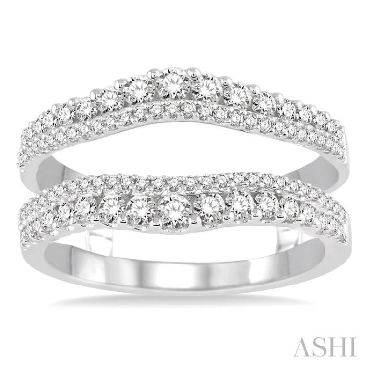 3/4 Ctw Round Cut Diamond Insert Ring in 14K White Gold