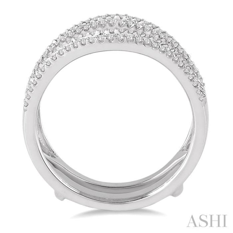 7/8 Ctw Round Cut Diamond Insert Ring in 14K White Gold