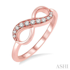 1/6 Ctw Round Cut Diamond Infinity Ring in 10K Rose Gold