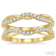 3/8 Ctw Round Diamond Insert Ring in 14K Yellow Gold