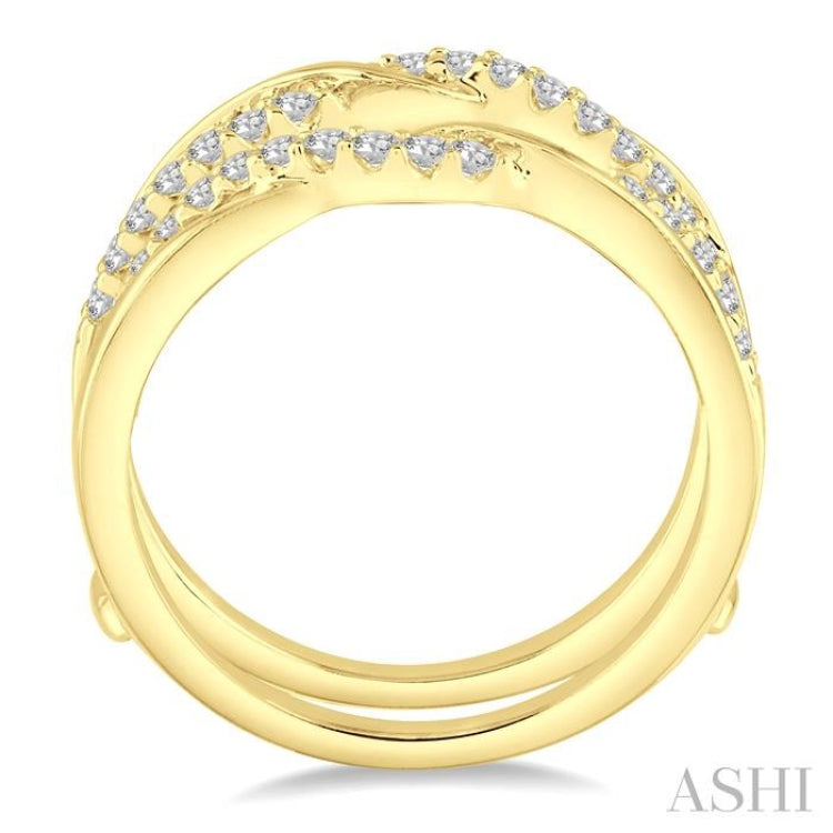 3/8 Ctw Round Diamond Insert Ring in 14K Yellow Gold