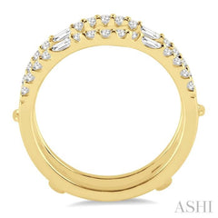 1/2 Ctw Baguette and Round Cut Diamond Insert Ring in 14K Yellow Gold