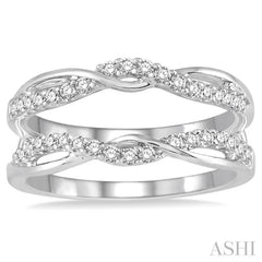 3/8 Ctw Round Diamond Insert Ring in 14K White Gold