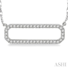 1/6 Ctw Round Cut Diamond Rounded Rectangle Pendant in 10K White Gold