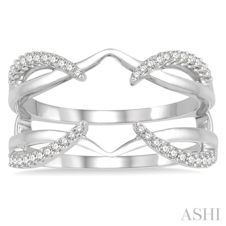 1/4 Ctw Diamond Claw Insert Ring in 14K White Gold