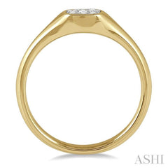 1/6 ctw Cushion Shape Lovebright Diamond Ring in 14K Yellow and White Gold