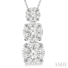 1/2 Ctw Diamond Lovebright Pendant in 14K White Gold with Chain