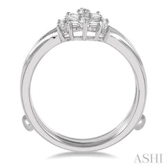 3/8 ctw Baguette and Round Cut Diamond Insert Ring in 14K White Gold