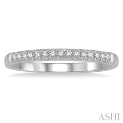 1/10 Ctw 15Stones Round Cut Diamond Wedding Band in 14K White Gold
