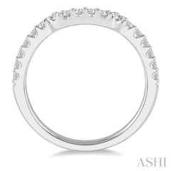 1/3 ctw U-Shape Center Round Cut Diamond Wedding Band in 14K White Gold