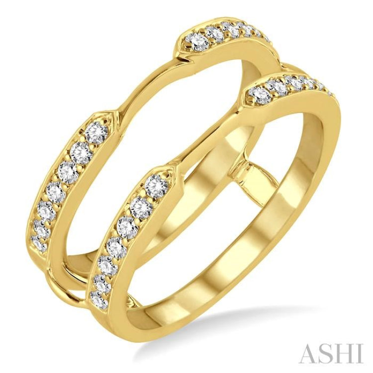 1/3 Ctw Round Cut Diamond Insert Ring in 14K Yellow Gold