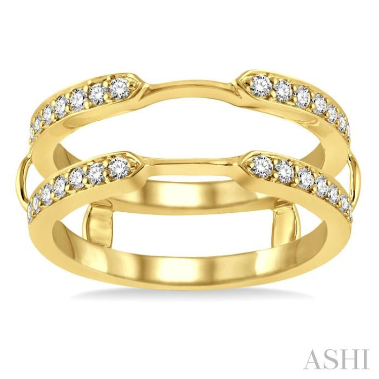 1/3 Ctw Round Cut Diamond Insert Ring in 14K Yellow Gold