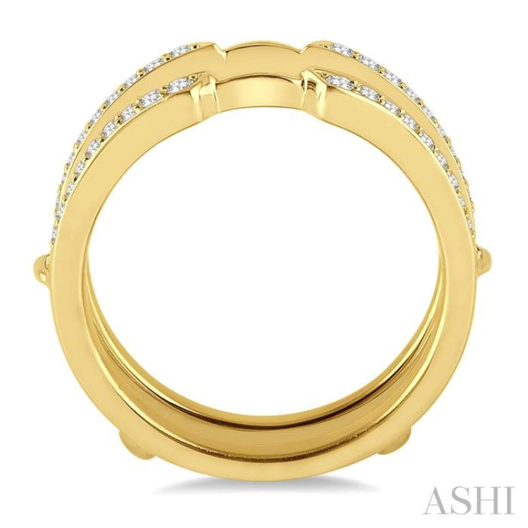 1/3 Ctw Round Cut Diamond Insert Ring in 14K Yellow Gold