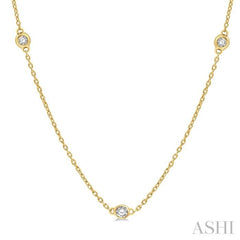 1/2 Ctw Round Cut Diamond Fashion Necklace in 14K Yellow Gold