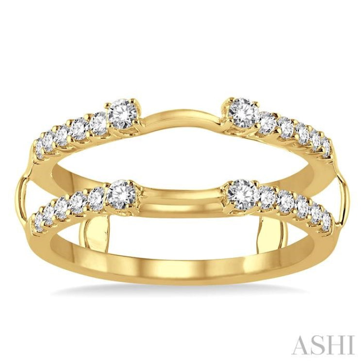 1/2 Ctw Round Cut Diamond Insert Ring in 14K Yellow Gold