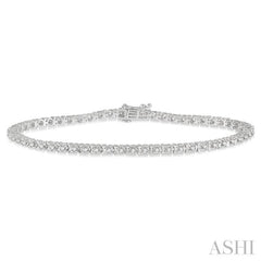 1 Ctw Round Cut Diamond Tennis Tulip Bracelet in 14K White Gold