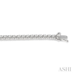 2 Ctw Round Cut Diamond Tennis Tulip Bracelet in 14K White Gold
