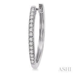 1/4 Ctw Round Cut Diamond Hoop Earrings in 14K White Gold