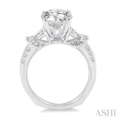 1 Ctw Diamond Semi-Mount Engagement Ring in 14K White Gold