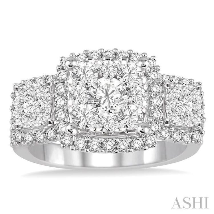 1 3/8 Ctw Diamond Lovebright Ring in 14K White Gold