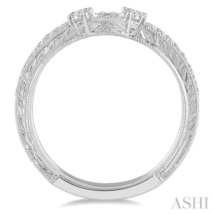 1/2 Ctw Round Cut Diamond Insert Ring in 14K White Gold