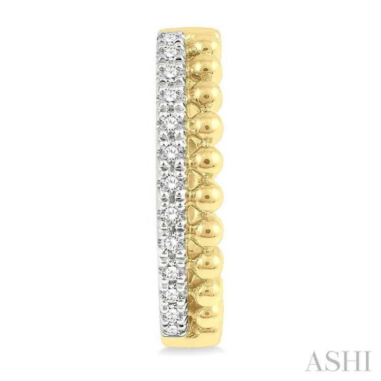 1/4 Ctw Circular Bead & Round Cut Bead Bijoux Diamond Hoop Earrings in 14K Yellow Gold