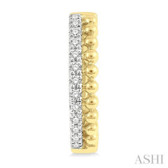 1/4 Ctw Circular Bead & Round Cut Bead Bijoux Diamond Hoop Earrings in 14K Yellow Gold