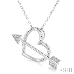 1/20 Ctw Heart and Arrow Round Cut Diamond Pendant With Chain in Sterling Silver