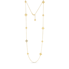 PRINCESS FLOWER DIAMOND ACCENT STATION NECKLACE