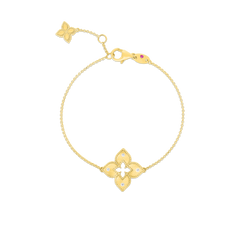 PETITE VENETIAN PRINCESS DIAMOND AND SATIN FINISH MEDIUM FLOWER BRACELET