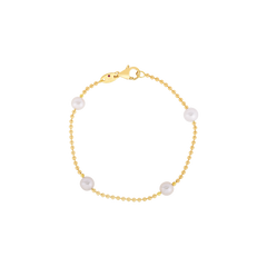 DESIGNER GOLD FOUR STATION PEARL BRACELET