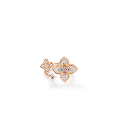 VENETIAN PRINCESS CARNIVAL PAVE DIAMOND AND MIXED STONES LARGE TRIPLE FLOWER RING
