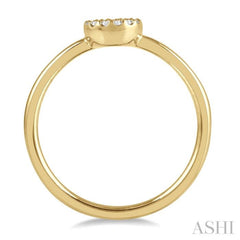 1/10 Ctw Disc Shape Center Round Cut Diamond Petite Fashion Ring in 10K Yellow Gold