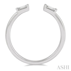 1/10 Ctw Open Center Petite Baguette Diamond Stackable Ring in 10K White Gold