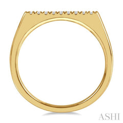 1/20 Ctw Bar Top Round Cut Diamond Stackable Petite Ring in 10K Yellow Gold