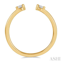 1/10 Ctw Open Center Round Cut Diamond Stackable Petite Ring in 10K Yellow Gold