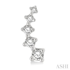 1/10 Ctw Round Cut Diamond Petite Fashion Climbers in 10K White Gold